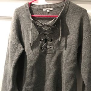 Madewell lace up thick sweater